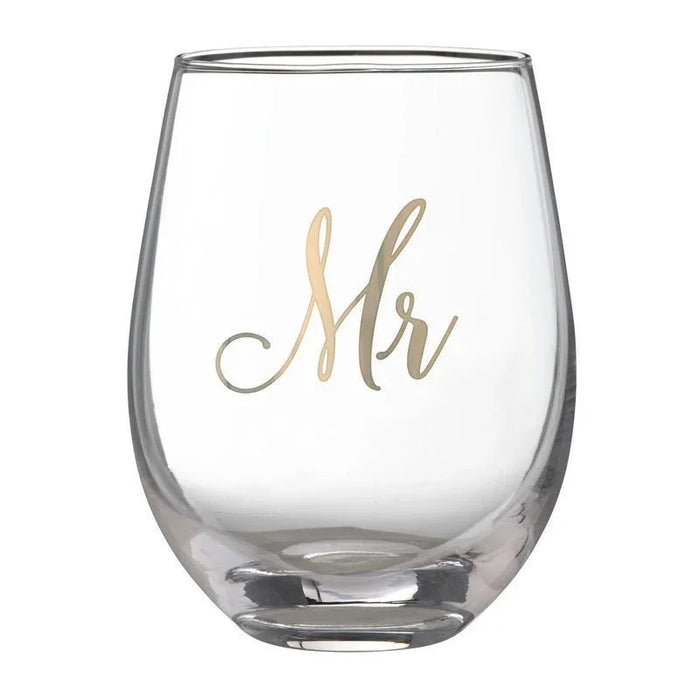 Lillian Rose Gold Mr. Stemless Wine Glass | 1ct - Zurchers