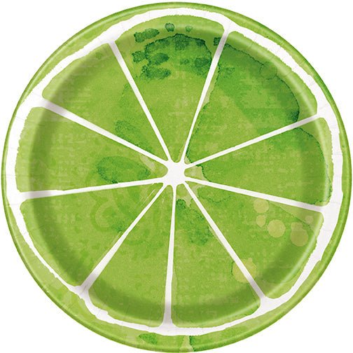 7in Plate Lime Slice Summer Citrus - Party Supplies