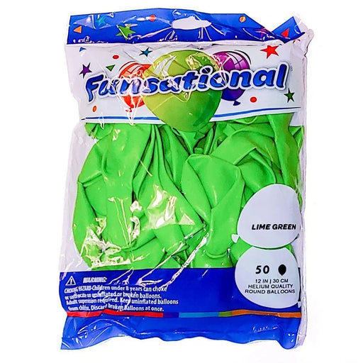 Lime Green Funsational 12" Latex Ballons | 50ct - Zurchers