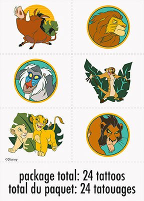 24ct Tattoos Lion King - Party Supplies