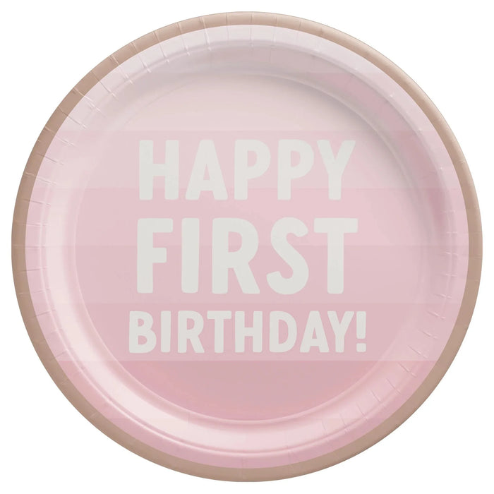 Little Miss One - derful First Birthday Round Plates 7" | 8 ct - Zurchers