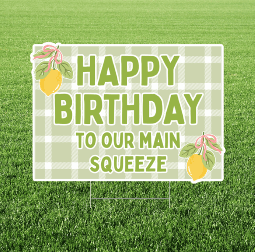 Main Squeeze Birthday Yard Sign 24x18" | 1ct