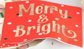Merry & Bright Christmas Napkin | 1ct - Zurchers