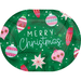 “Merry Christmas” Oval Serving Tray with Ornaments and Pine | 1ct - Zurchers