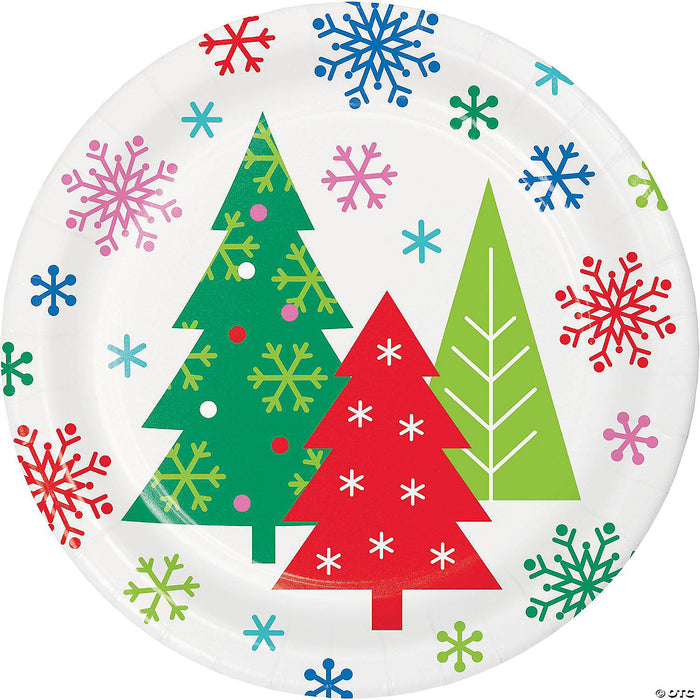 Add a touch of holiday spirit to your celebrations with these festive Christmas Merry Everything Trees Paper Plates. Enjoy 16 sturdy 7-inch plates, perfect for casual holiday dinners or festive snacks.