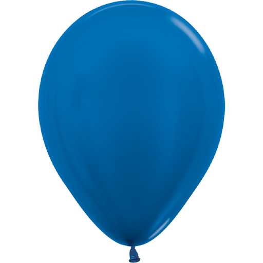 Metallic Blue Latex Balloon w/ Helium & Hi-Float Latex Balloon, 11" | 1 ct