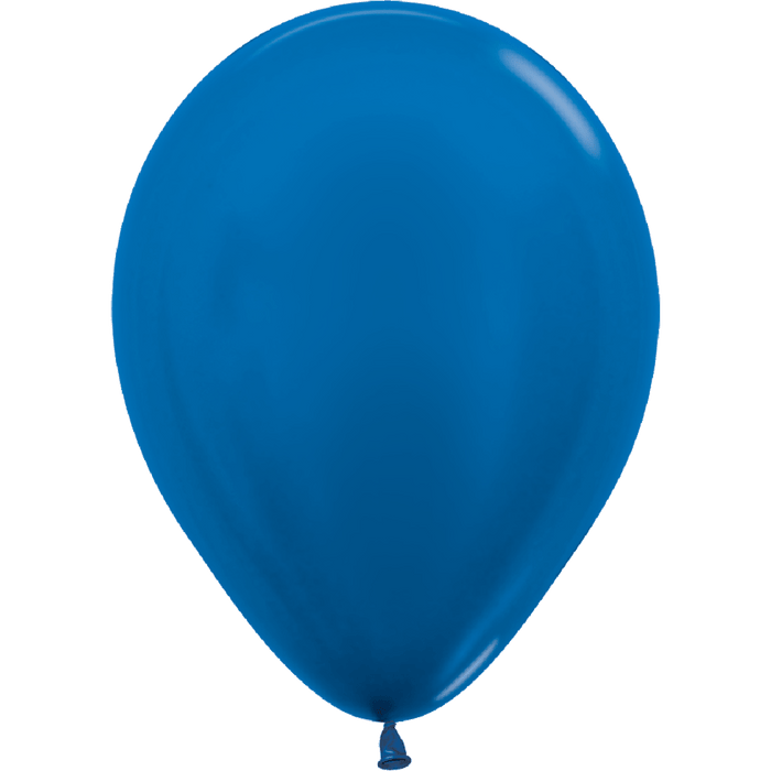 Metallic Blue Latex Balloon w/ Helium & Hi-Float Latex Balloon, 11" | 1 ct