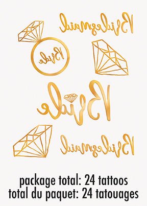 24ct Tattoos Metallic Foil Bachelorette - Party Supplies
