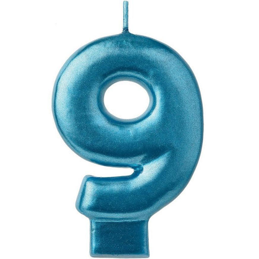 Metallic Blue 9 Candle | 1ct - Zurchers