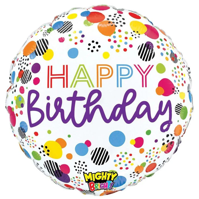 Mighty Birthday Dots Mylar Balloon, 21" | 1 ct - Zurchers