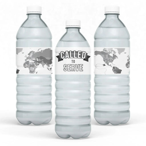 Missionary Called To Serve Black and White Water Bottle Label | 12 ct - Zurchers