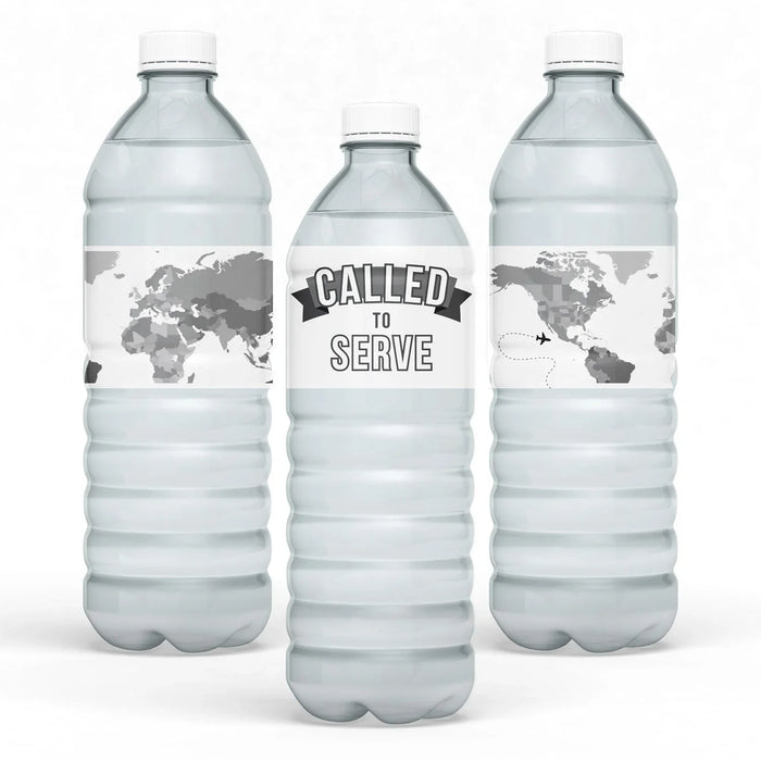 Missionary Called To Serve Black and White Water Bottle Label | 12 ct - Zurchers