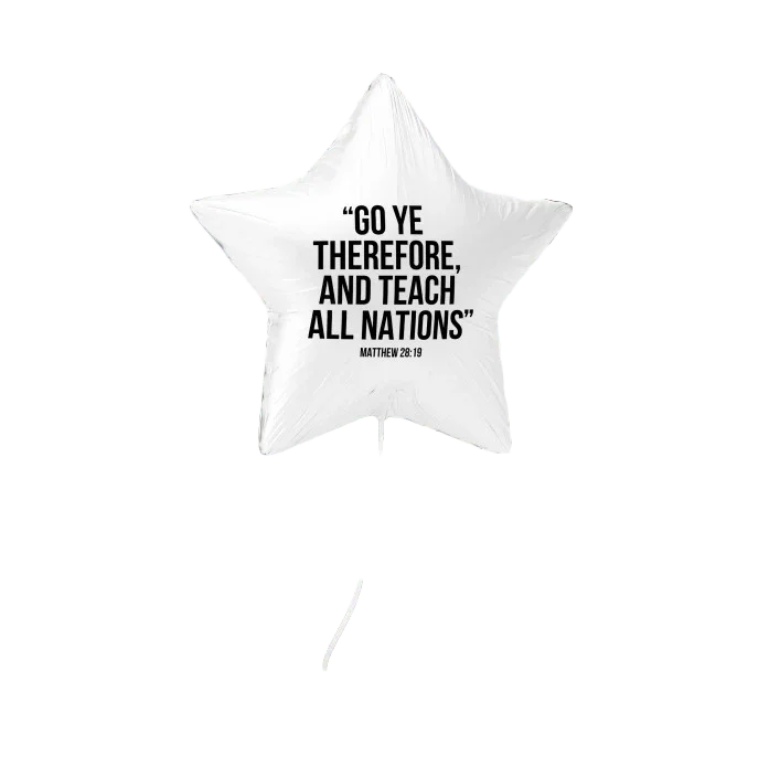 Missionary Mathew 28:19 Scripture Black and White Balloon 17" | 1 ct - Zurchers
