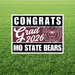 Graduation-themed sign with 'Congrats Grad 2026 MO State Bears' on a grass background