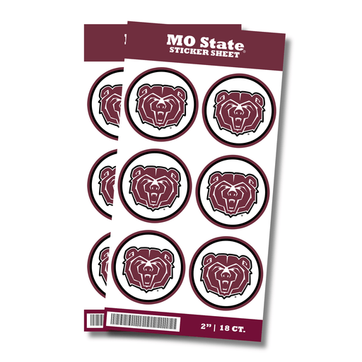 Missouri State Mascot Head Stickers 2" | 24ct