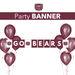 Party banner with 'GO BEARS' text and balloons on a white background