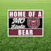 Sign with 'Home of a Mo State Bear' text and bear logo on grass
