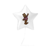 White star-shaped balloon with a cartoon bear character on a white background