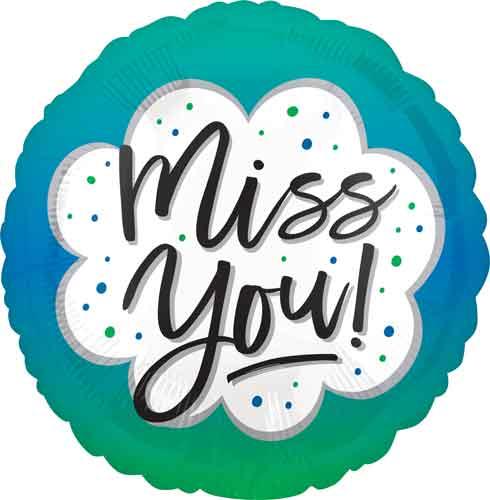 Miss You Ombre Mylar Balloon 18" | 1ct - Zurchers