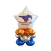 Balloon bouquet with 'Mountain Crest Mustangs' logo on a white background