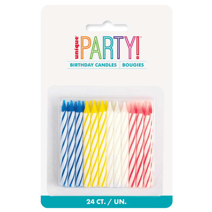 24ct Multi-color Spiral Candles
