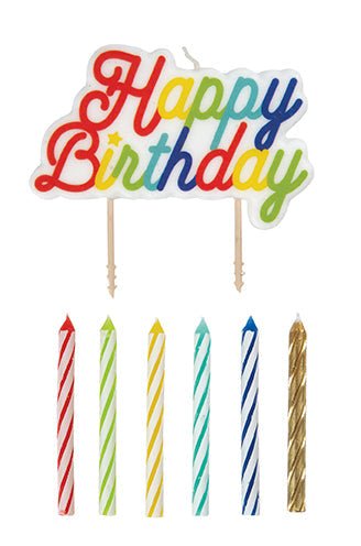Multi-Colored Happy Birthday Candle Set | 13ct