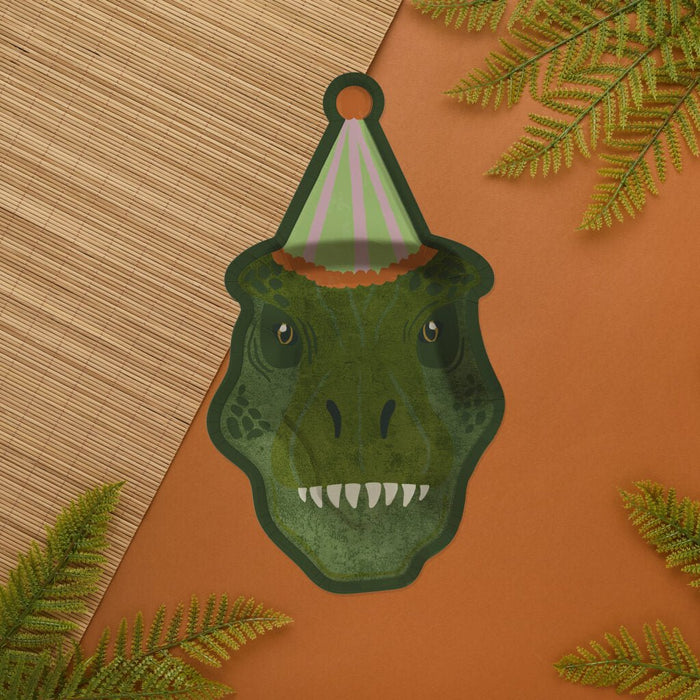 Multicolor Dinosaur Head Paper Plates | 8ct - Zurchers