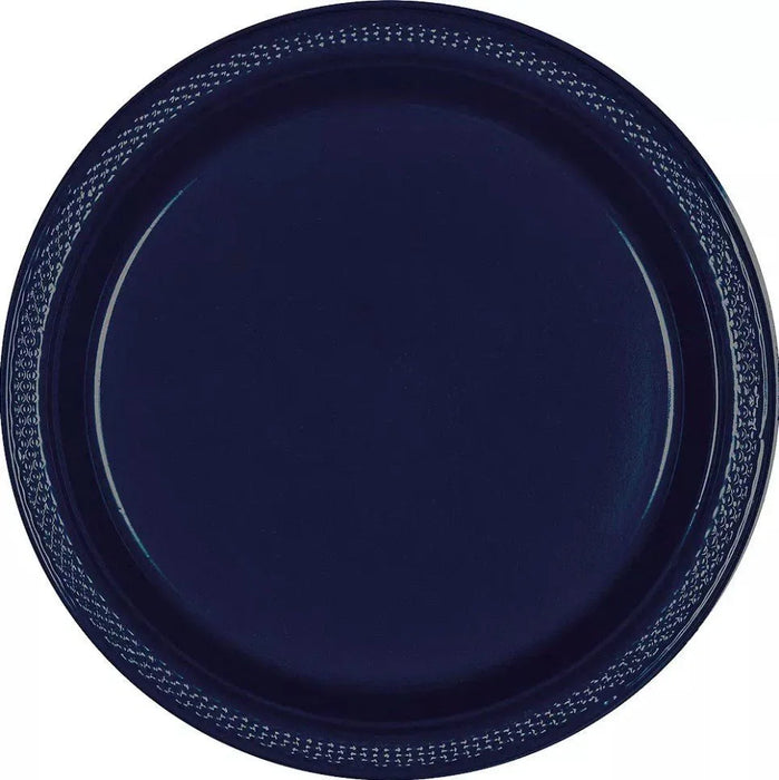 Navy Blue Plastic Dinner Plates 10.5" | 50ct - Zurchers