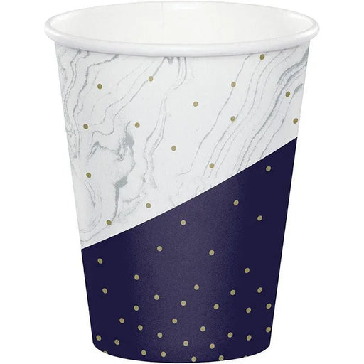 Navy & Gold Milestone Happy Birthday To You Paper Cups 9oz | 8ct - Zurchers