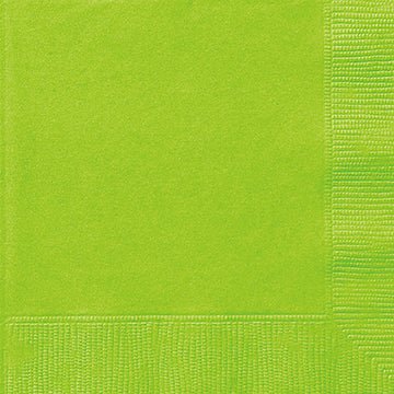 100ct Beverage Napkins Neon Green - Party Supplies