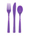 18ct Neon Purple Cutlery Assorted - Party Supplies
