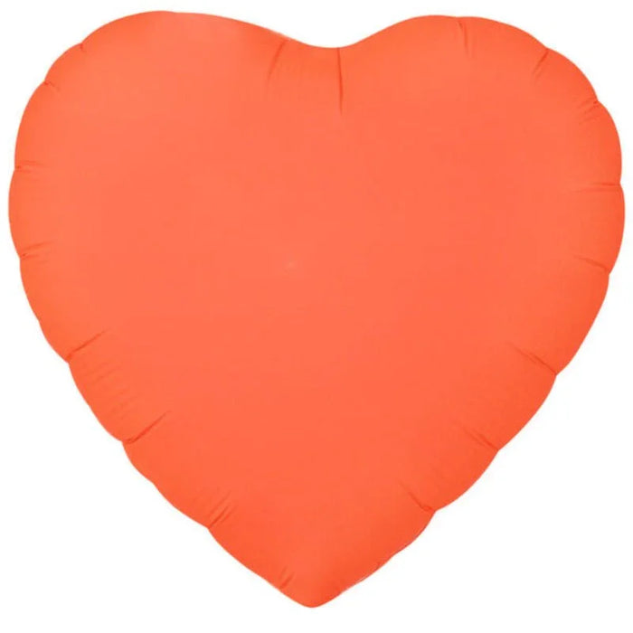 Neon Orange Heart Mylar 18" | 1ct - Zurchers