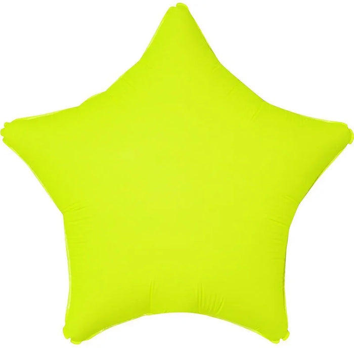 Neon Yellow Star Balloon Mylar 18" | 1ct - Zurchers