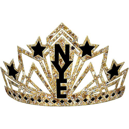 New Year's Black, Silver, and Gold Glitter Crown | 1 ct - Zurchers