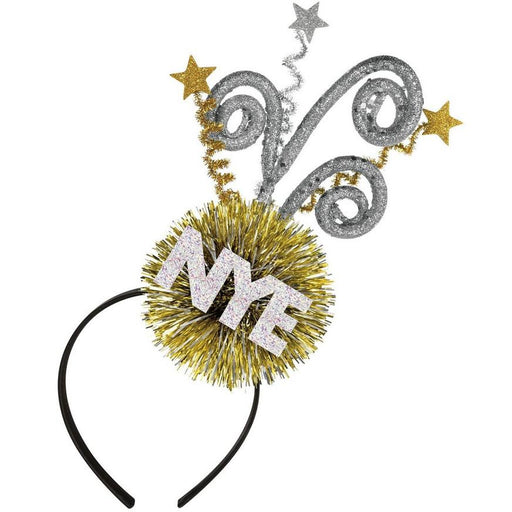 New Year's Black, Silver & Gold Glitter Headband - Zurchers