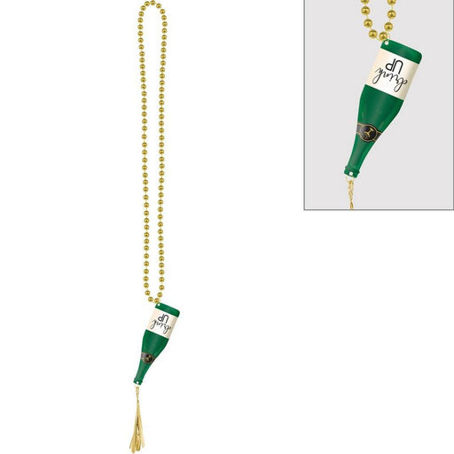 New Year's Champagne Bottle Plastic Bead Necklace, 23in | 1ct - Zurchers