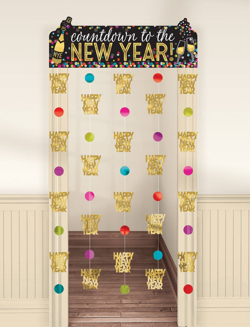 New Year's Countdown To The New Year Doorway Curtain 6.5' | 1ct - Zurchers