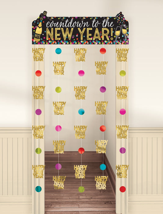 New Year's Countdown To The New Year Doorway Curtain 6.5' | 1ct - Zurchers