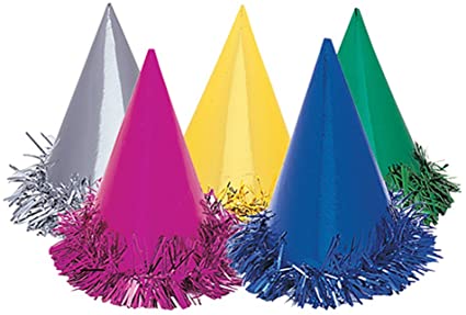 New Year's Fringe Foil Party Hats 7" | 1 ct - Zurchers