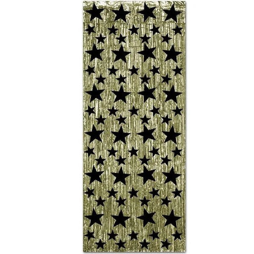 New Year's Gold and Black Fringed Metallic Door Curtin 8'x3' | 1ct - Zurchers