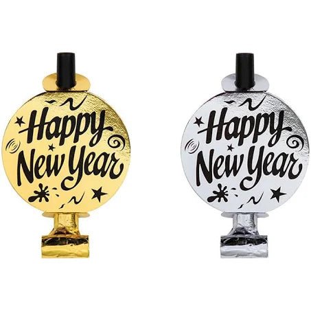 New Year's Gold and Silver Foil Glitter Blowouts | 6ct - Zurchers