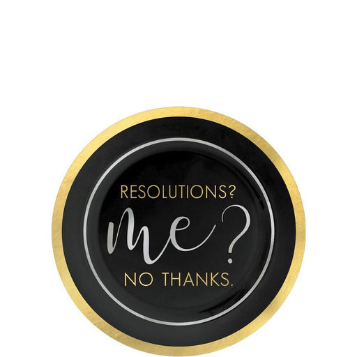 New Year's Resolutions? No Thanks Plastic Dessert Plates, 7.5" | 20ct - Zurchers