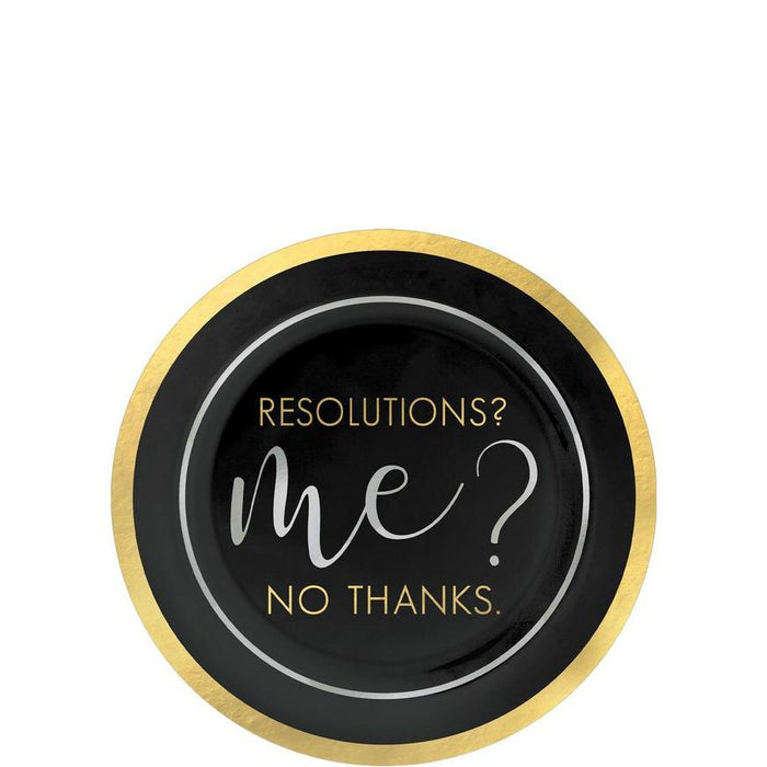 New Year's Resolutions? No Thanks Plastic Dessert Plates, 7.5" | 20ct - Zurchers