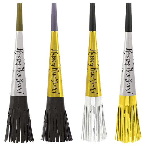 New Year's Silver & Gold Party Horns | 8 pcs - Zurchers