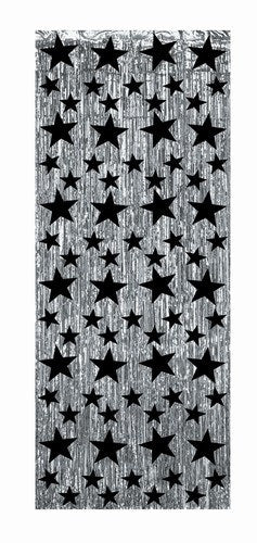 New Year's Silver with Black Stars Gleam 'N Curtain 8'x3' | 1ct - Zurchers