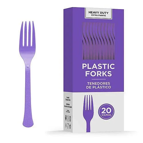 New Purple Heavy Duty Plastic Forks | 20ct - Zurchers