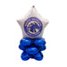 Star-shaped balloon with 'North Mesquite Stallions' logo on a white background