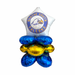 Balloon bouquet with blue and gold balloons and a South Falcons logo on a white background
