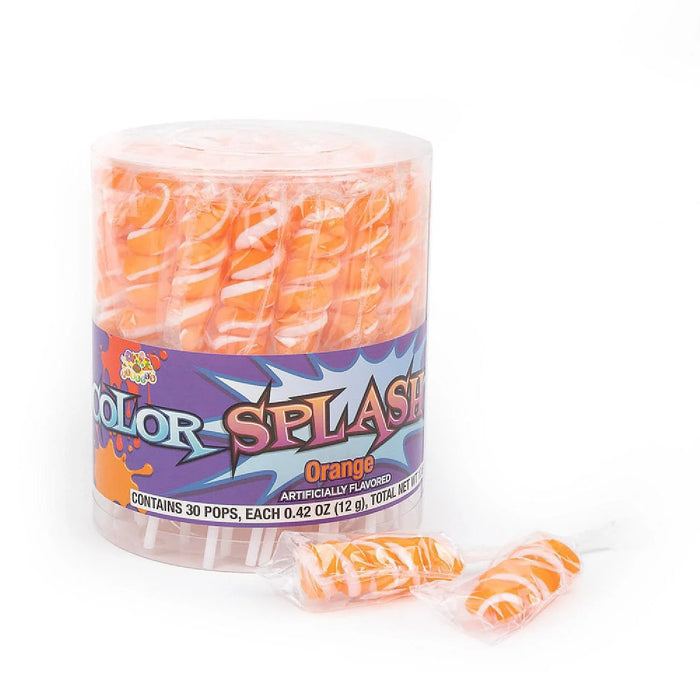 Orange Color Splash Orange Lollipops | 30ct - Zurchers