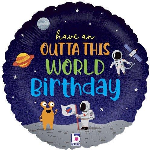 Outta This World Birthday Mylar Balloon, 18" | 1 ct - Zurchers